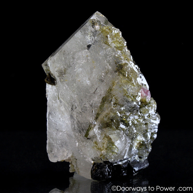Pink & Green Tourmaline in Quartz Crystal Point 'Steadfast Spirit' A +++