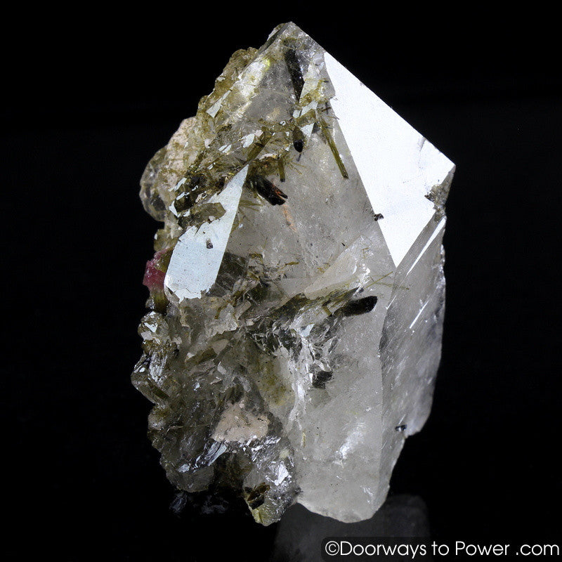 Pink & Green Tourmaline in Quartz Crystal Point 'Steadfast Spirit' A +++