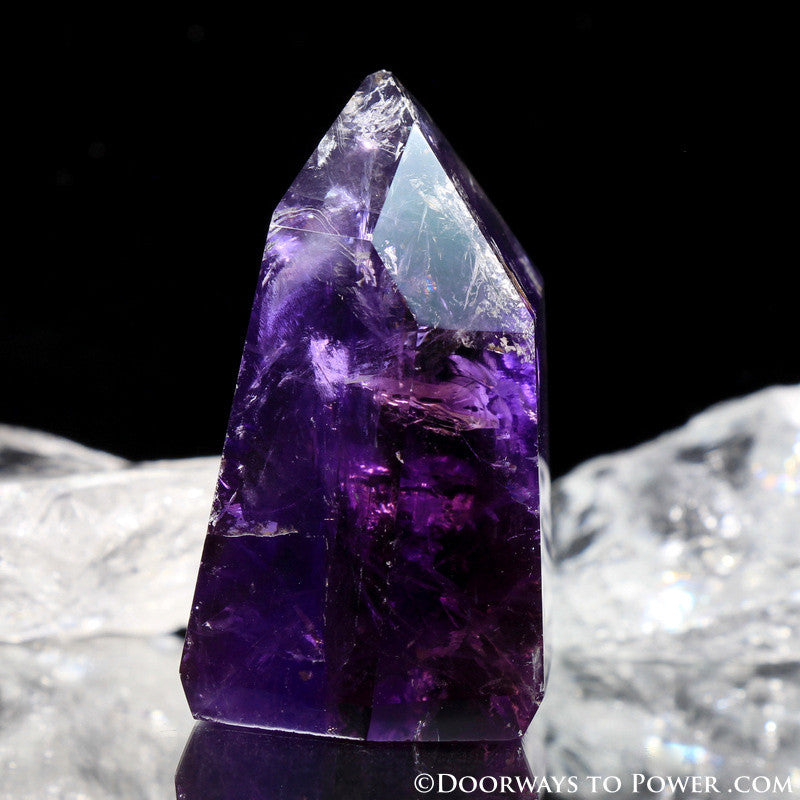 John of God Amethyst Crystal Point w/ Devic Temple
