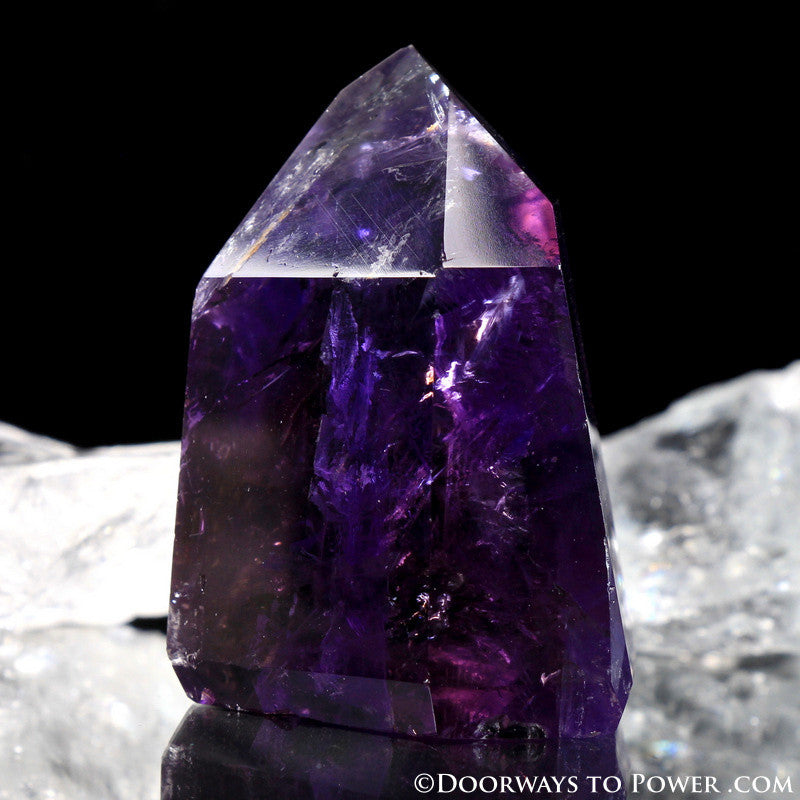 John of God Amethyst Crystal Point w/ Devic Temple