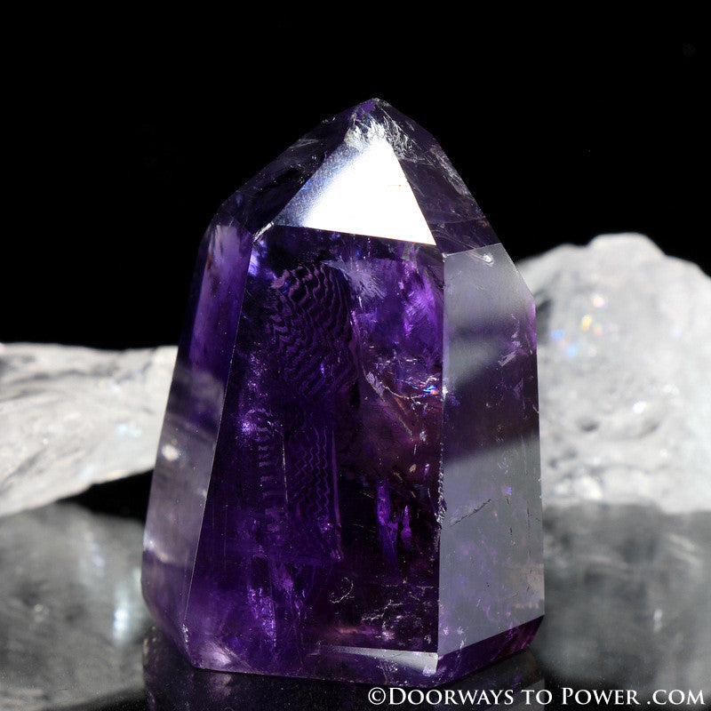 John of God Amethyst Crystal Point w/ Devic Temple
