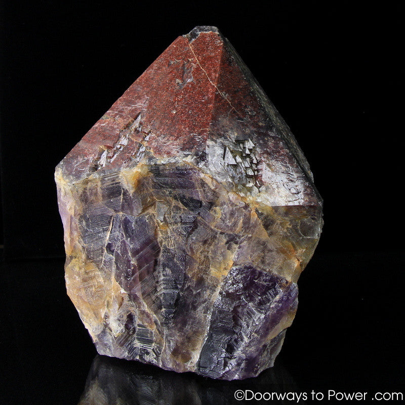 Auralite 23 Altar Stone Record Keeper Crystal w/ Red Tip