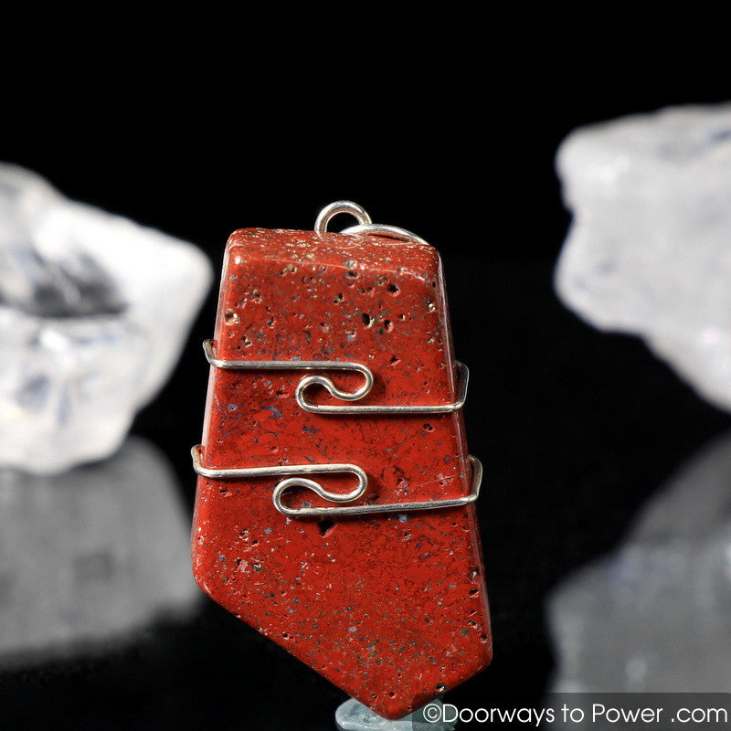 Red Fire Azeztulite Crystal Pendant Azozeo Activated