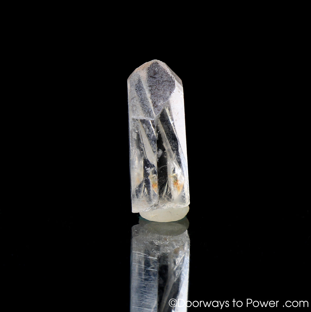 Satyaloka Clear Quartz Point with Record Keeper Time Link Crystal