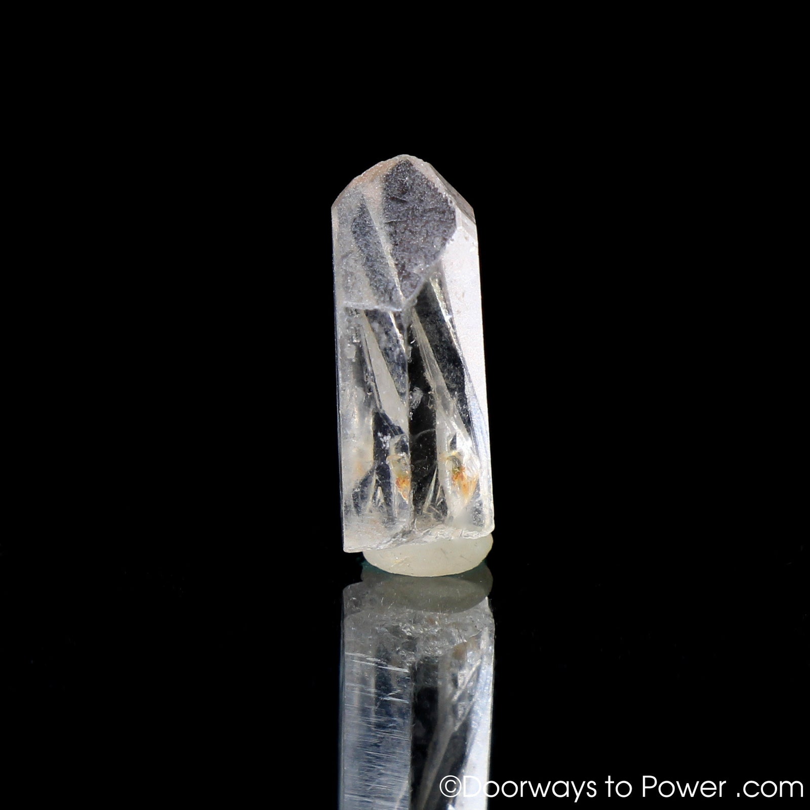 Satyaloka Clear Quartz Point with Record Keeper Time Link Crystal