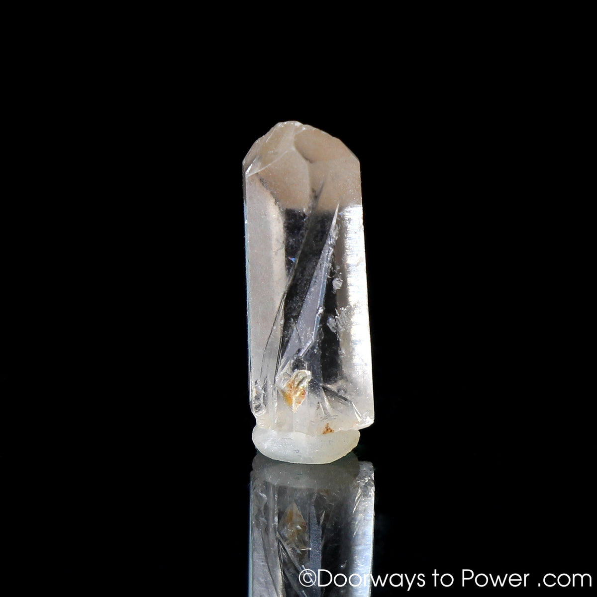 Satyaloka Clear Quartz Point with Record Keeper Time Link Crystal