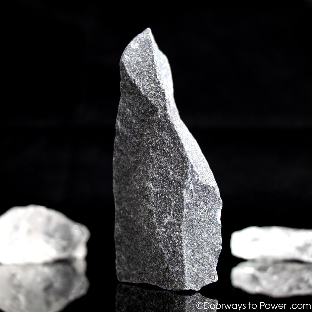 Black Azeztulite Crystal Altar Stone Azozeo Activated 3.8"