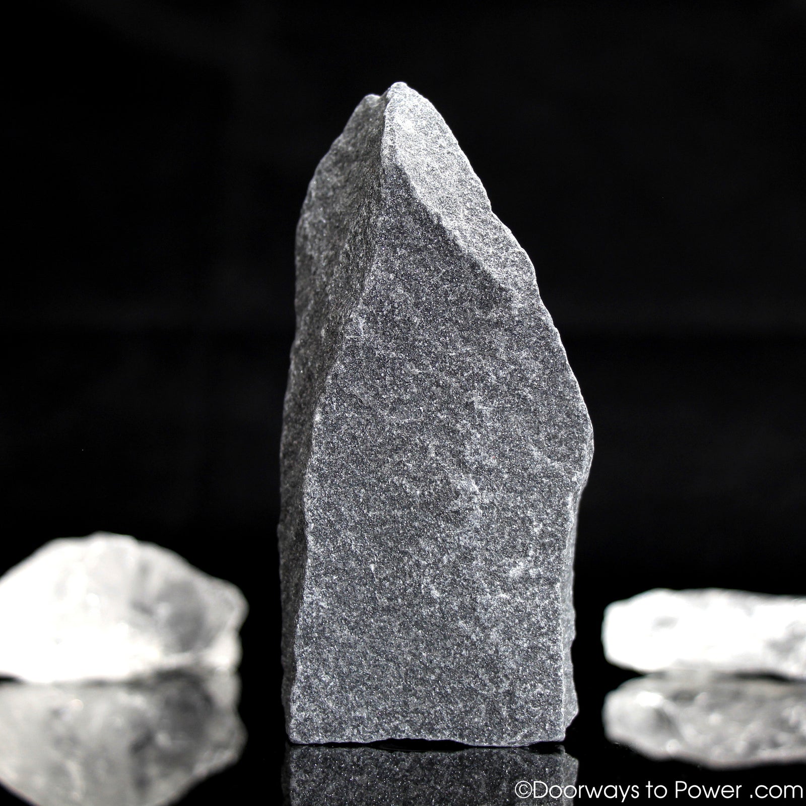 Black Azeztulite Crystal Altar Stone Azozeo Activated 3.8"