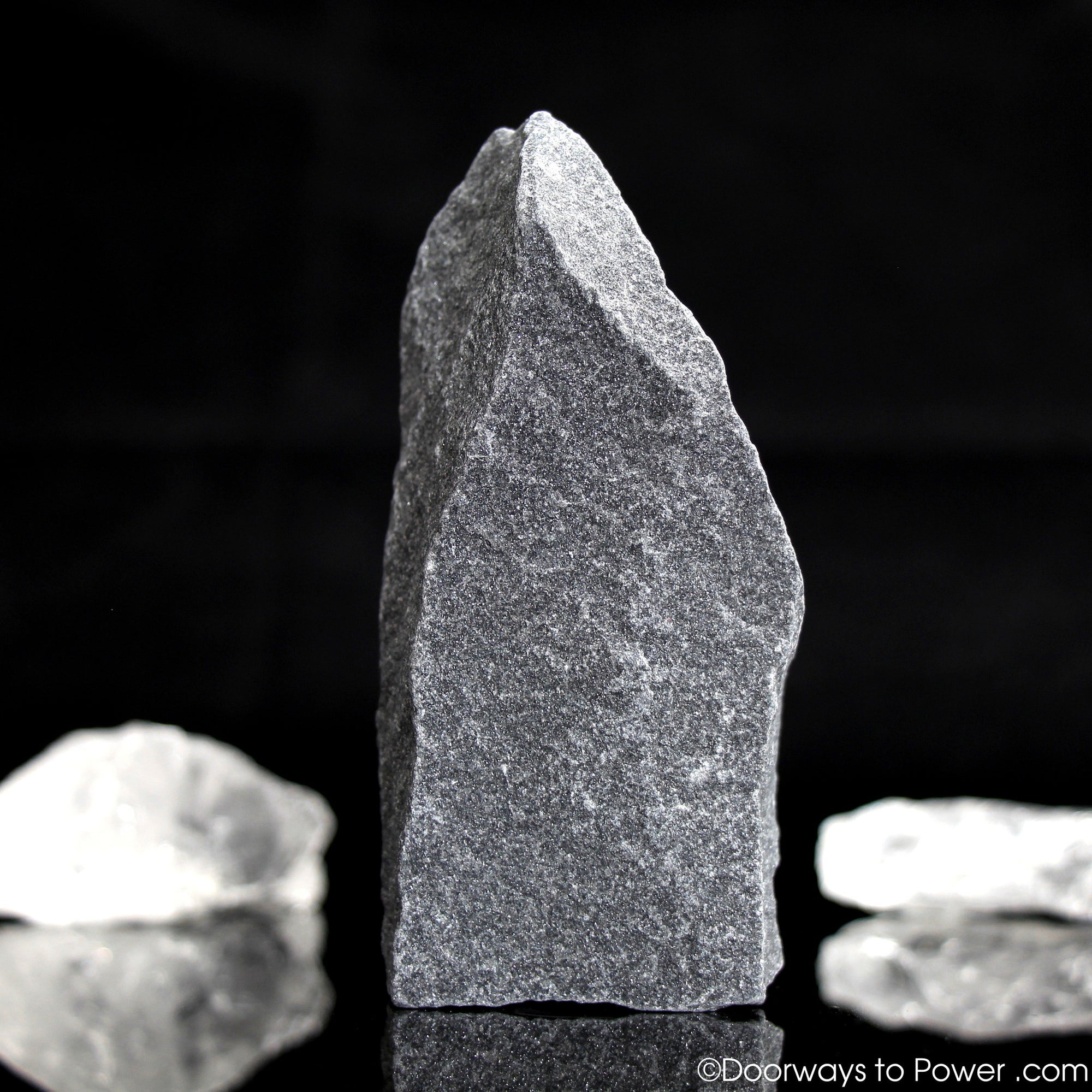 Black Azeztulite Crystal Altar Stone Azozeo Activated 3.8"