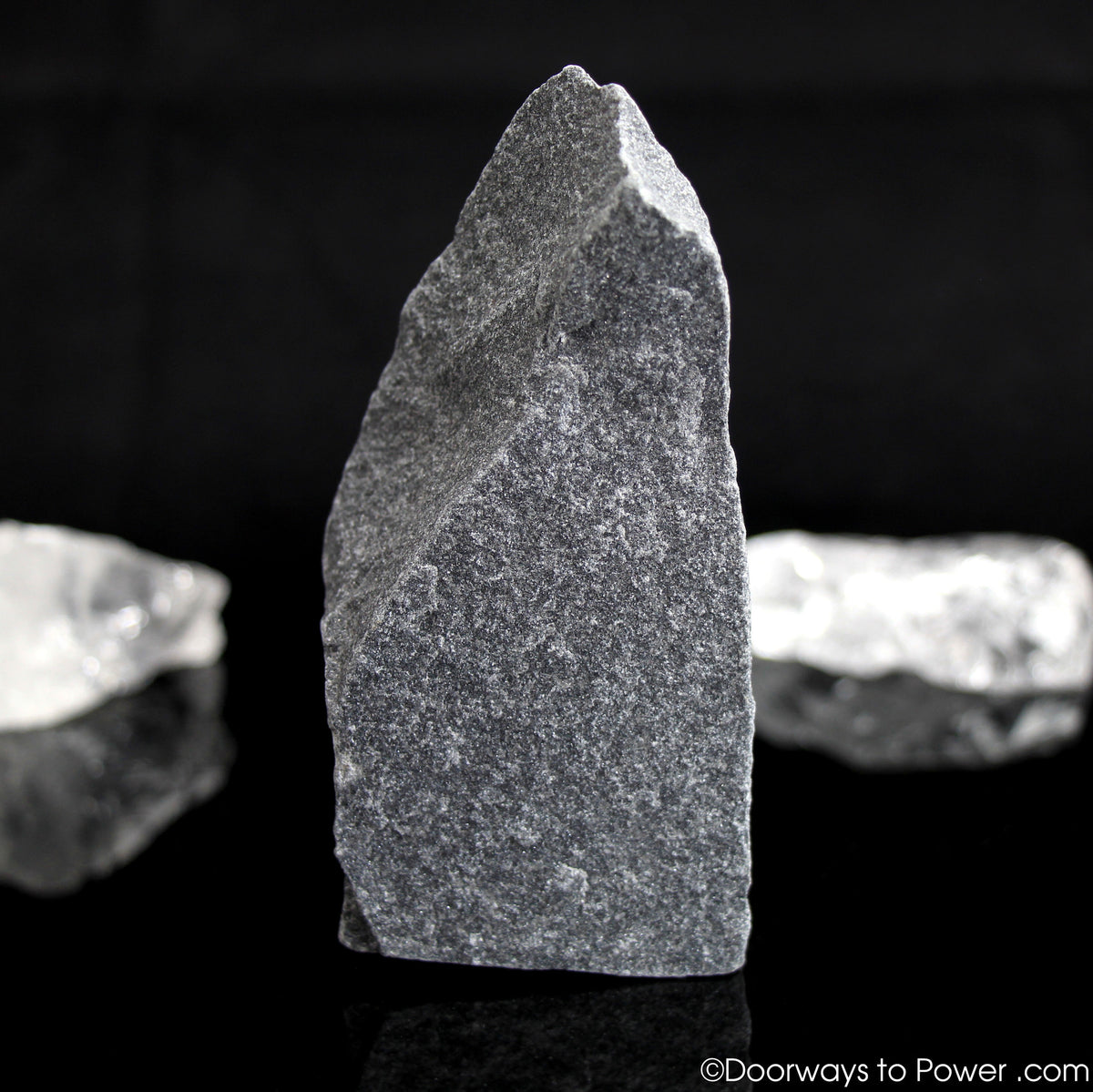 Black Azeztulite Crystal Altar Stone Azozeo Activated 3.8"