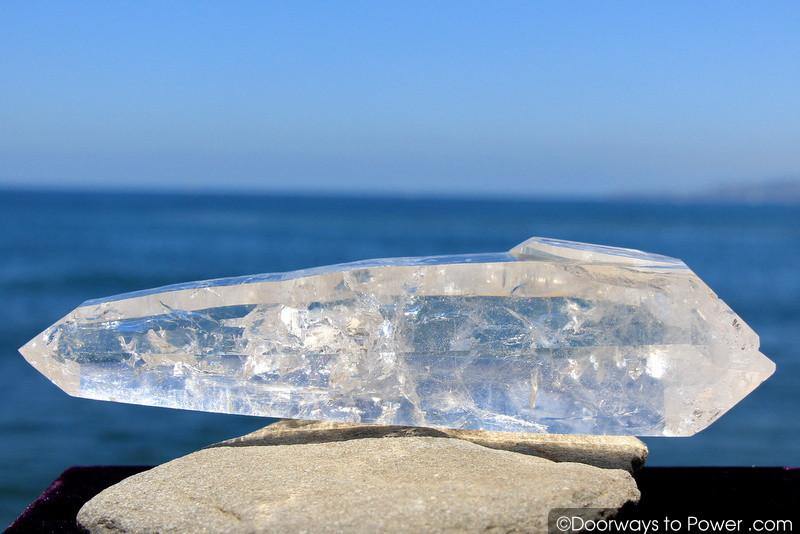 12" Double Terminated Lemurian Quartz 'Being of Light' Twin Dow Dolphin Crystal