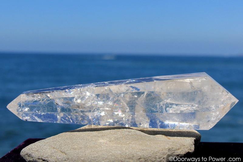 12" Double Terminated Lemurian Quartz 'Being of Light' Twin Dow Dolphin Crystal