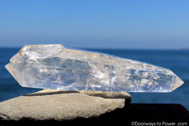 12" Double Terminated Lemurian Quartz 'Being of Light' Twin Dow Dolphin Crystal
