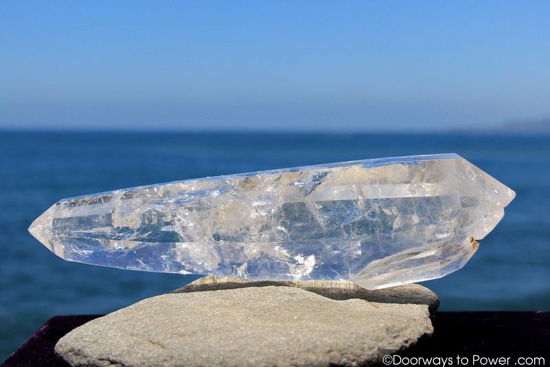 12" Double Terminated Lemurian Quartz 'Being of Light' Twin Dow Dolphin Crystal