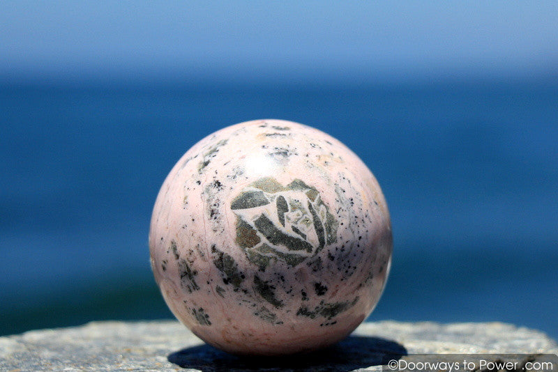 Rhodochrosite & Pyrite Crystal Sphere 'Love & Abundance'
