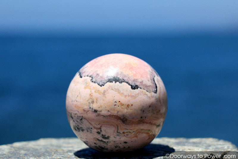 Rhodochrosite & Pyrite Crystal Sphere 'Love & Abundance'