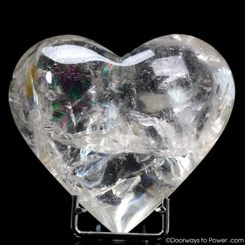 Lemurian Seed Devic Temple Crystal Heart w/ Rainbows (Very Rare)