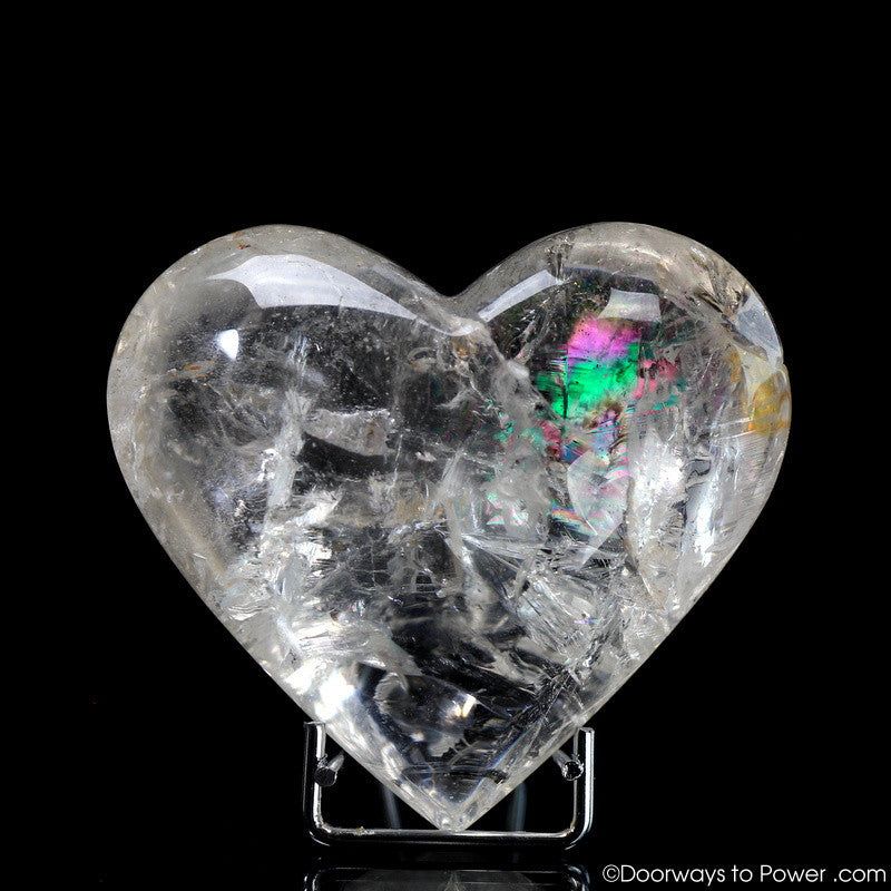 Lemurian Seed Devic Temple Crystal Heart w/ Rainbows (Very Rare)