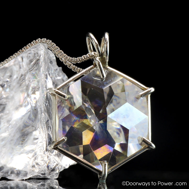 Angel Aura Flower of Life Crystal Pendant