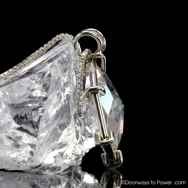 Angel Aura Flower of Life Crystal Pendant .925 SS Doorways to Power