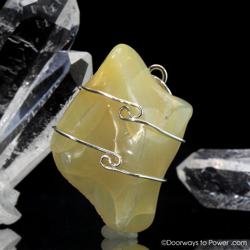 Lemurian Gold Opal Pendant .925 SS