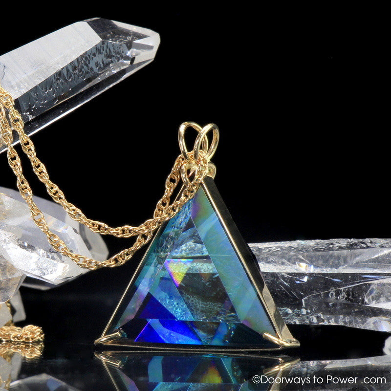 Aqua Aura Star of David Vogel Crystal Pendant 