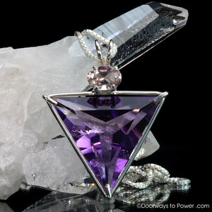 Amethyst Quartz Morganite Angelic Star Crystal Pendant 