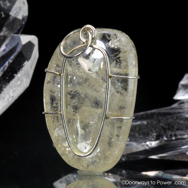 Golden Azeztulite Crystal Pendant .925 SS (WILL PICK A NICER ONE FOR YOU)