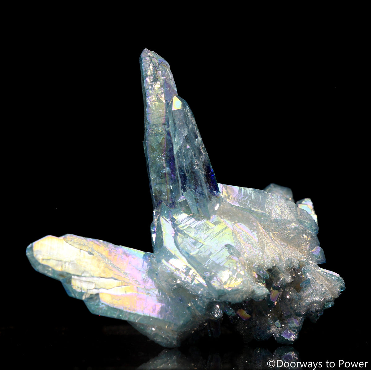 Aqua Aura Quartz Crystal Cluster 'Lifted By the Wings of Angels'