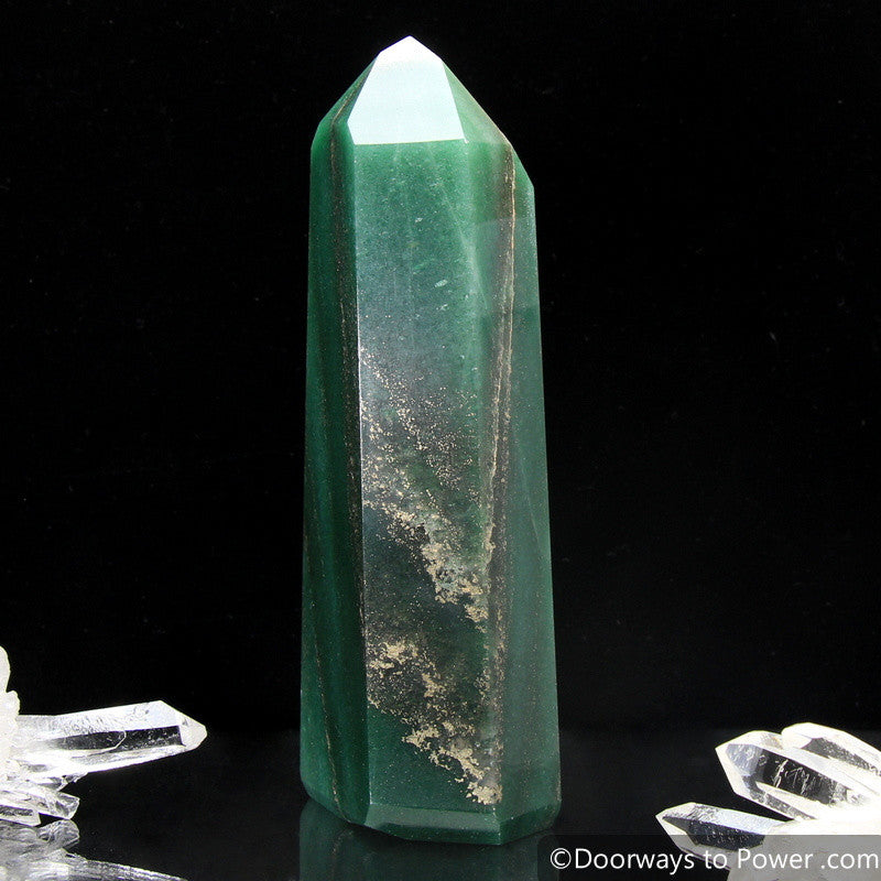 John of God Green Aventurine Pyrite Channeling Crystal Altar Stone