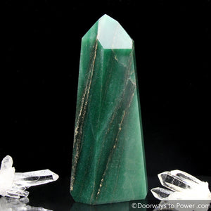 John of God Green Aventurine Pyrite Channeling Crystal Altar Stone