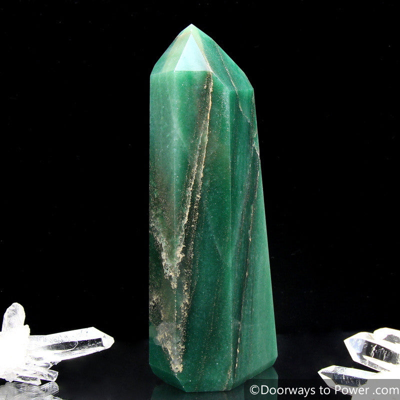 John of God Green Aventurine Pyrite Channeling Crystal Altar Stone