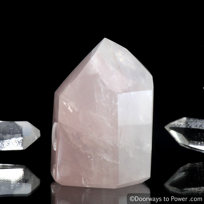 John of God Rose Quartz Time Link Casa Crystal w/ Rainbows