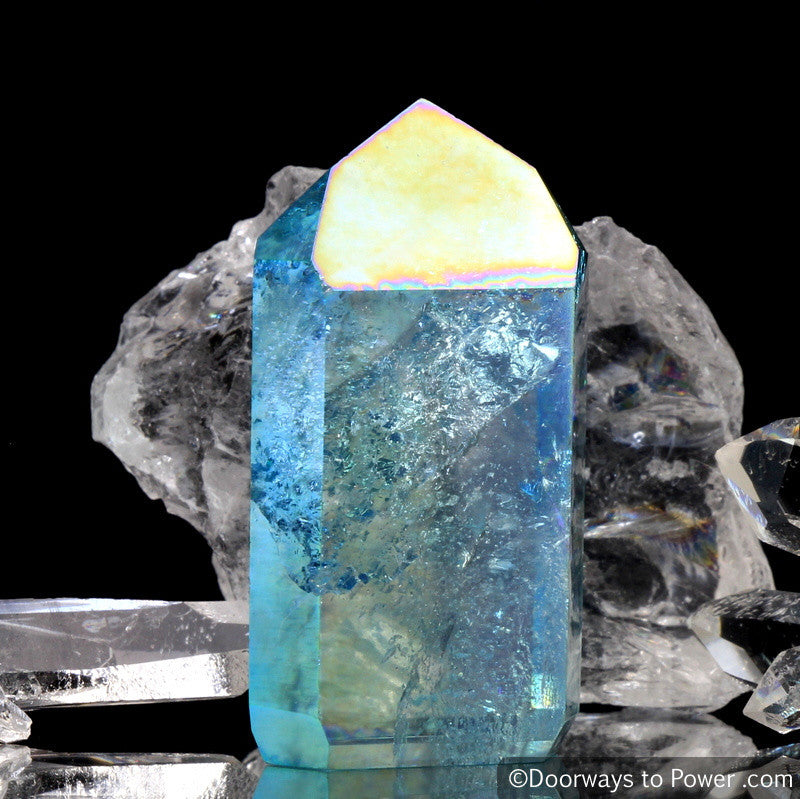 Aqua Aura Quartz Crystal Point - Master Initiation Channeling
