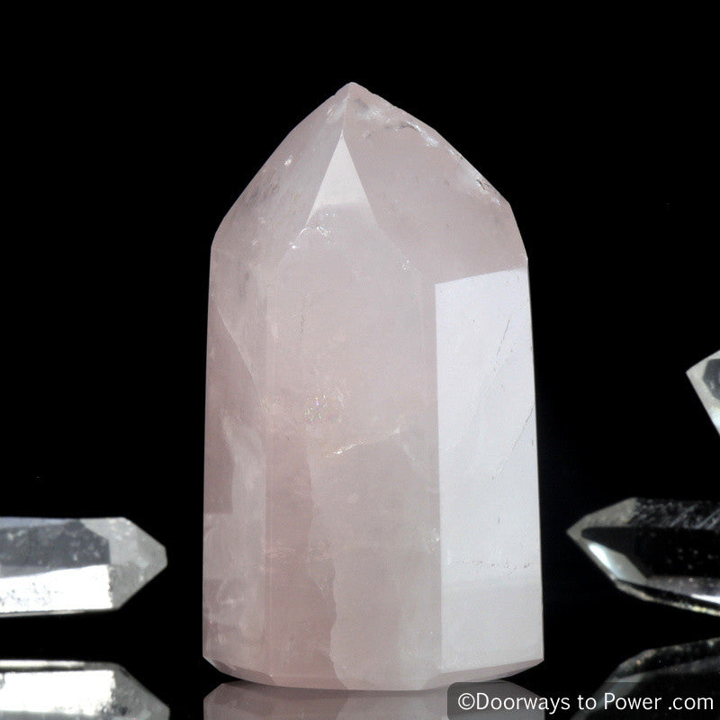 John of God Rose Quartz Casa Crystal w/ Rainbows