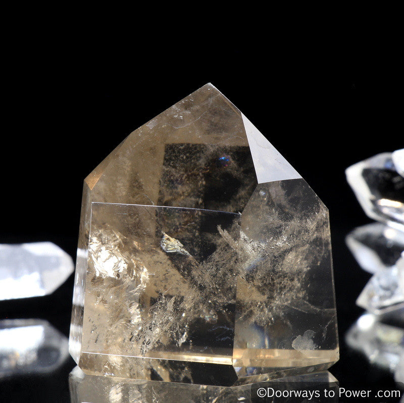 John of God Casa Crystal Point Citrine Devic Temple w/ Rainbows 'Abundance'