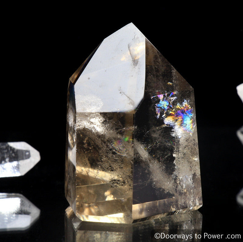 John of God Casa Crystal Point Citrine Devic Temple w/ Rainbows 'Abundance'