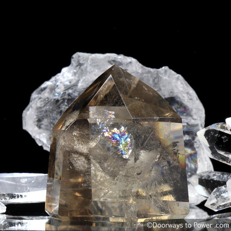 John of God Casa Crystal Point Citrine Devic Temple w/ Rainbows 'Abundance'