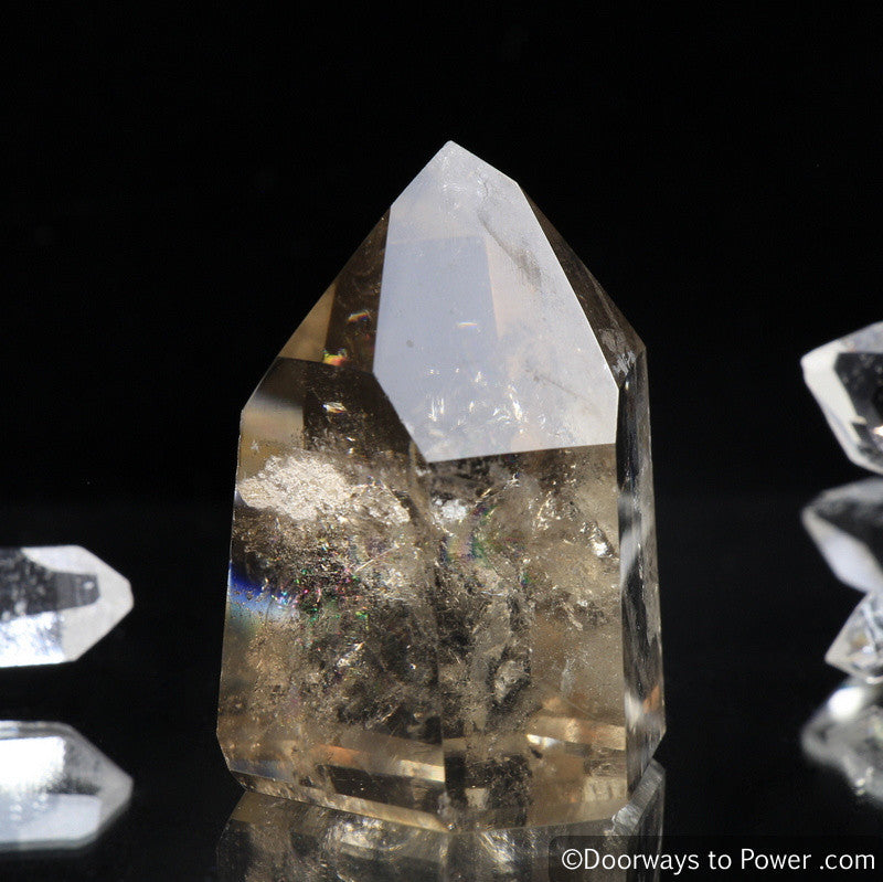 John of God Casa Crystal Point Citrine Devic Temple w/ Rainbows 'Abundance'