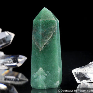 John of God Green Aventurine Pyrite & Quartz Channeling Crystal Point