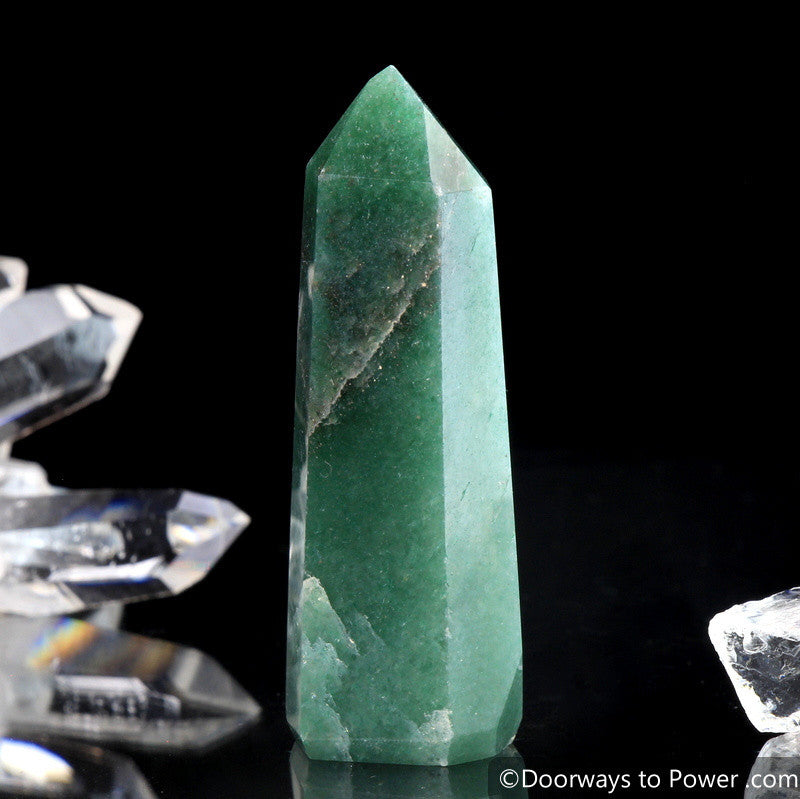 John of God Green Aventurine Pyrite & Quartz Channeling Crystal Point