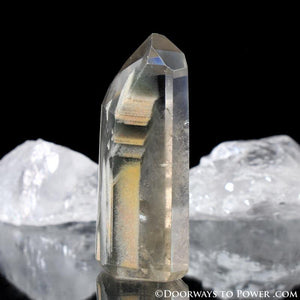 Actinolite Phantom Quartz Crystal Point w/ Rainbows