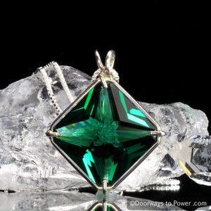 Siberian Green Quartz Magician Stone Pendant .925 SS Doorways to Power