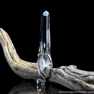Colombian Lemurian & Green Tourmaline Crystal Pendant