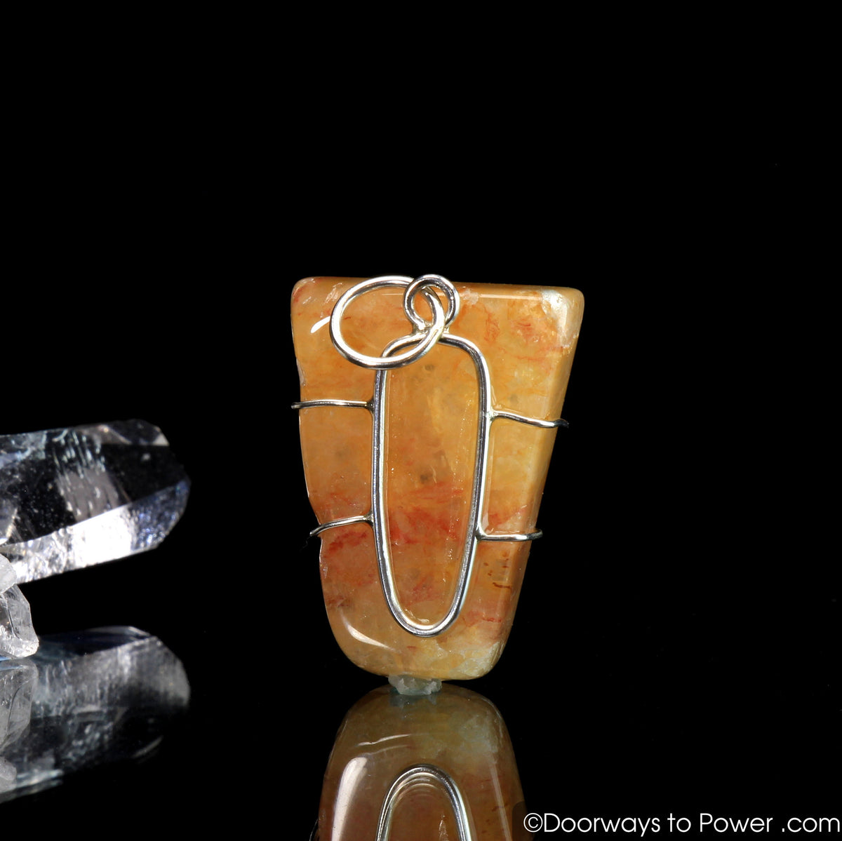 Himalaya Red Gold Azeztulite Pendant .925 SS