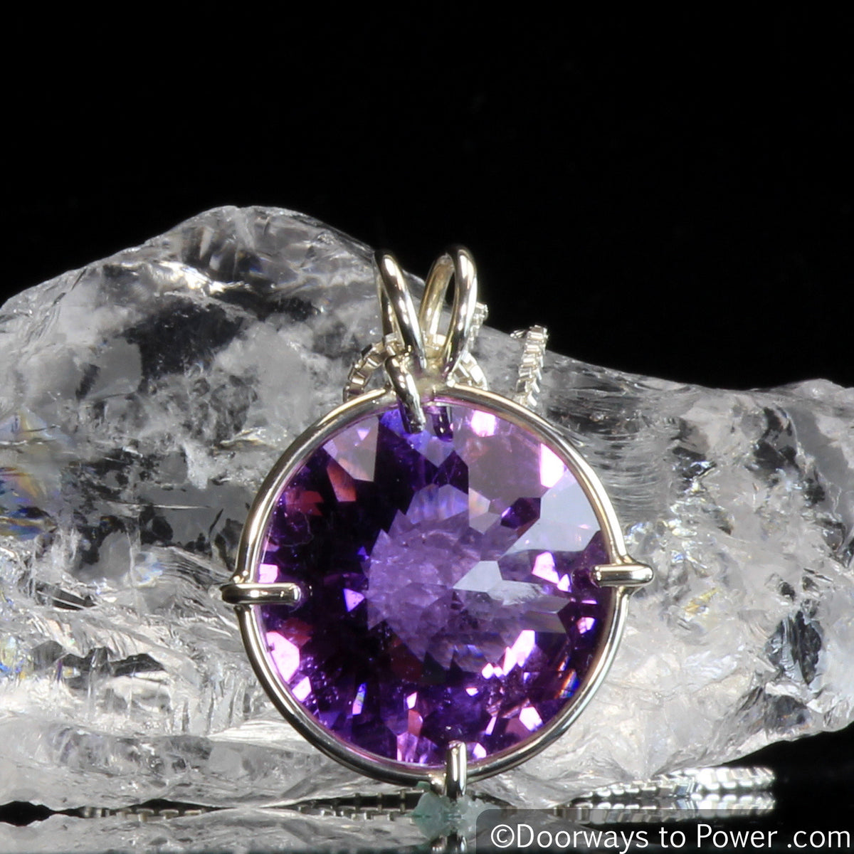 Amethyst Radiant Heart Pendant