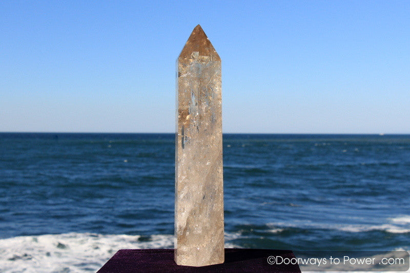 John of God Citrine Casa Crystal Point w/ Devic Temple 'Abundance'