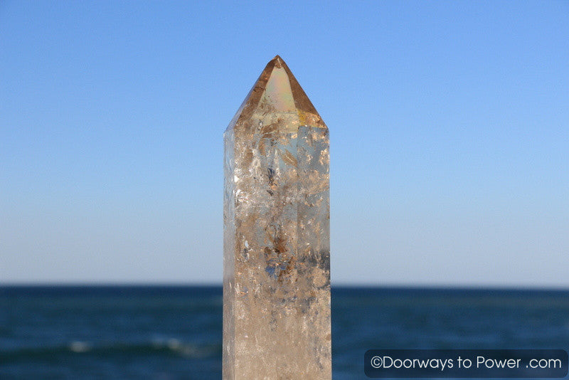 John of God Citrine Casa Crystal Point w/ Devic Temple 'Abundance'