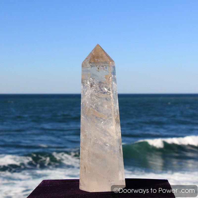 John of God Casa Healing Quartz Crystal Tower w/ Devic Temple & Rainbows