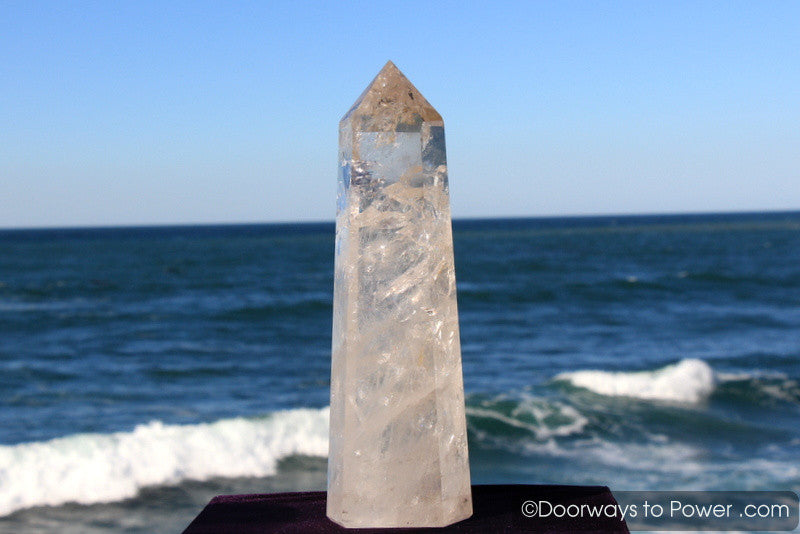 John of God Casa Healing Quartz Crystal Tower w/ Devic Temple & Rainbows